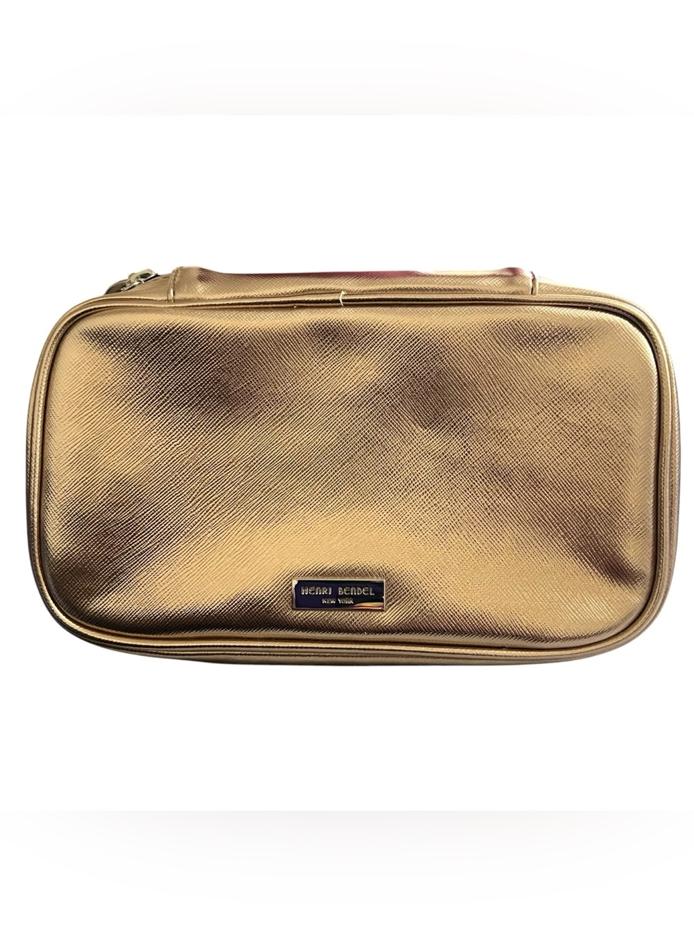 Rare Vintage Henri Bendel New York Metallic Gold Travel‎ Jewelry Organizer Case